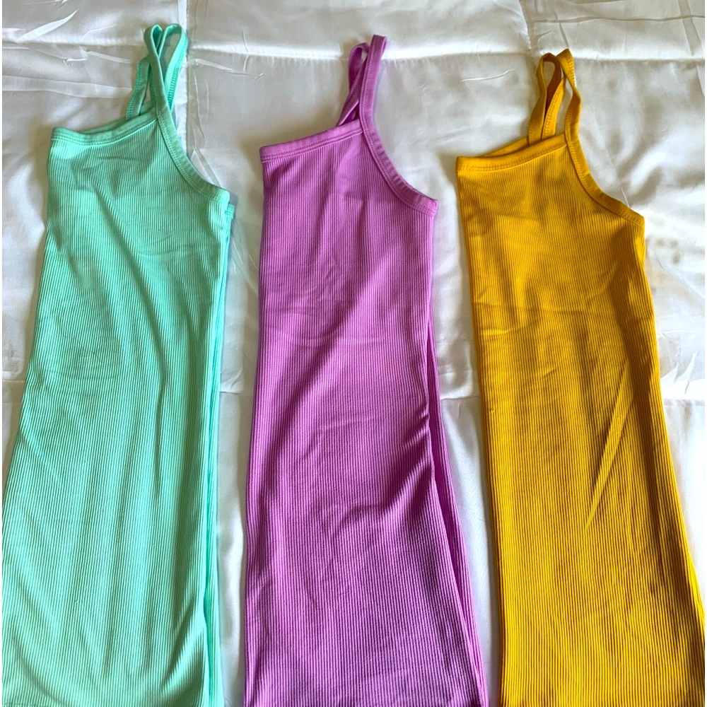 Walmart ribbed tanks.